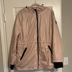 Michael Kors Light Pink Hooded Jacket with Black Accents